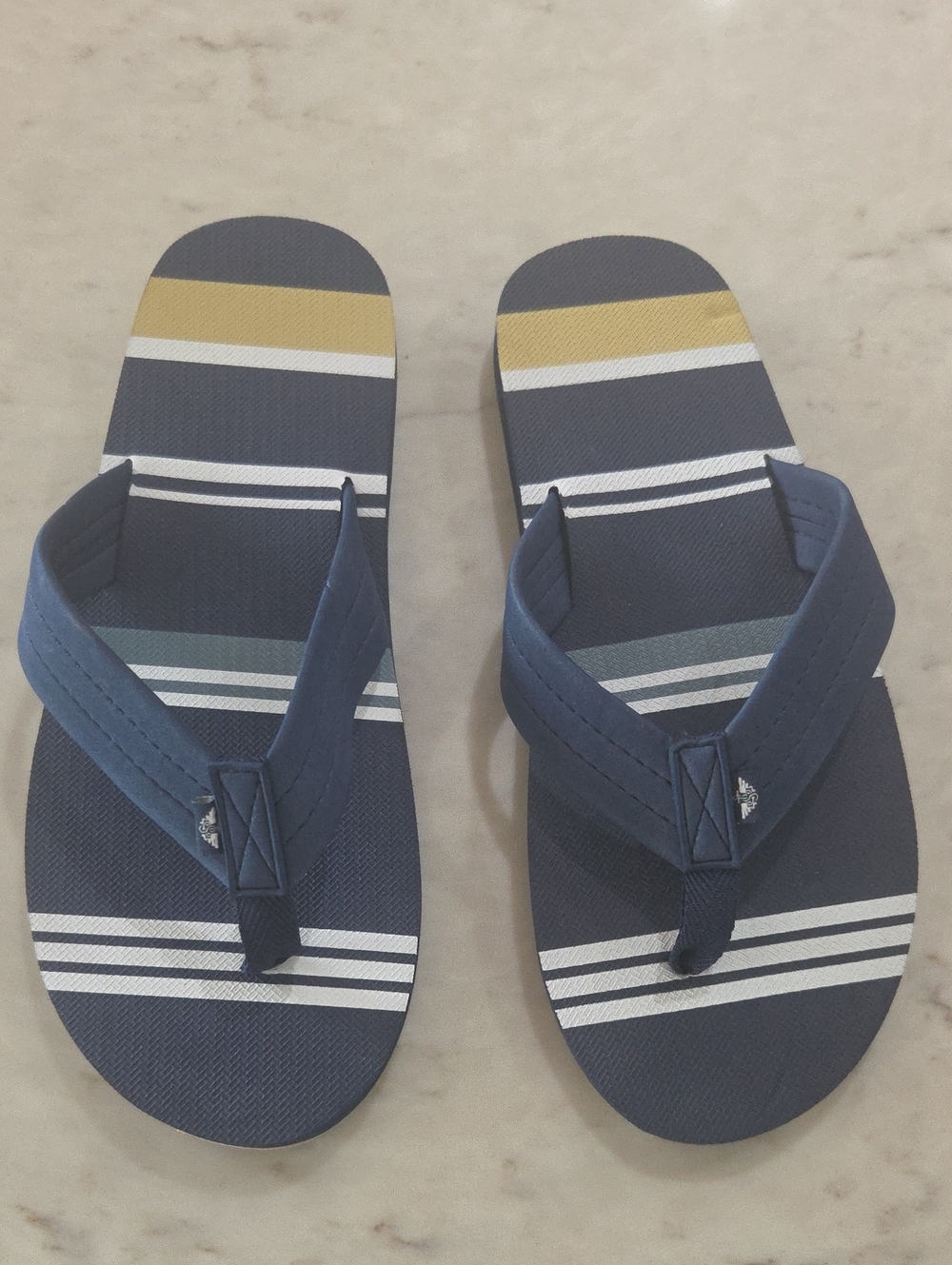 Levi's Navy Blue Striped Flip-Flops